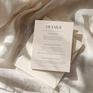 Minimalist Wedding Details Soft Latte Begleitkarte