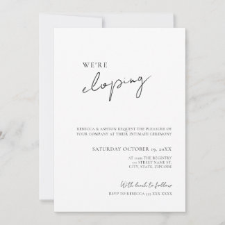 Minimalist Wedding Elopement Invitation Einladung