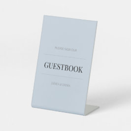 Minimalist Wedding Guest Book Dusky Blue Sockelschild