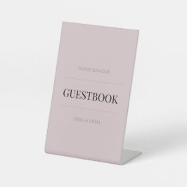 Minimalist Wedding Guest Book Dusky Rose Sockelschild