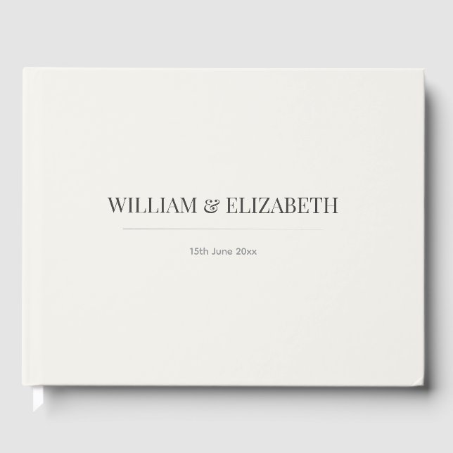 Minimalist Wedding Guest Book | Warm Ivory Gästebuch (Vorderseite)