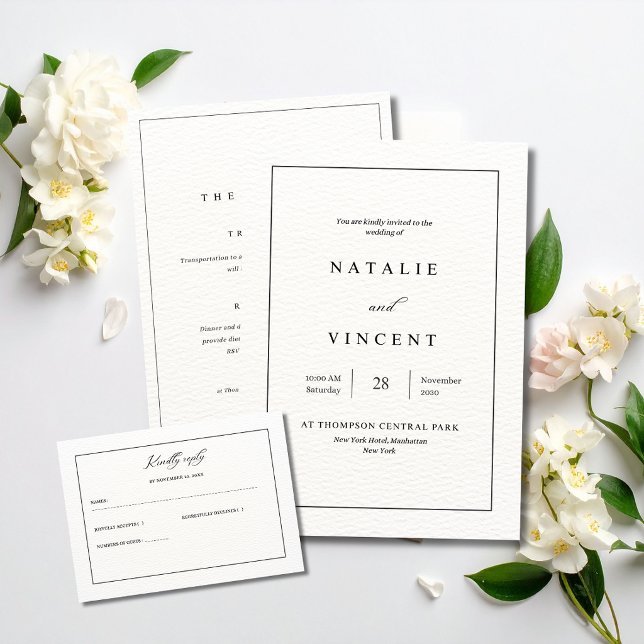Minimalist Wedding Invitation Neutral Elegant Chic (Créateur téléchargé)