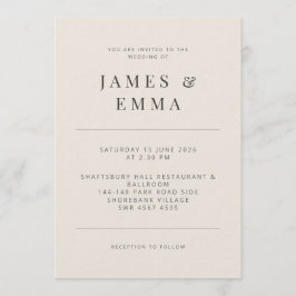 Minimalist Wedding Invitation Soft Beige Einladung