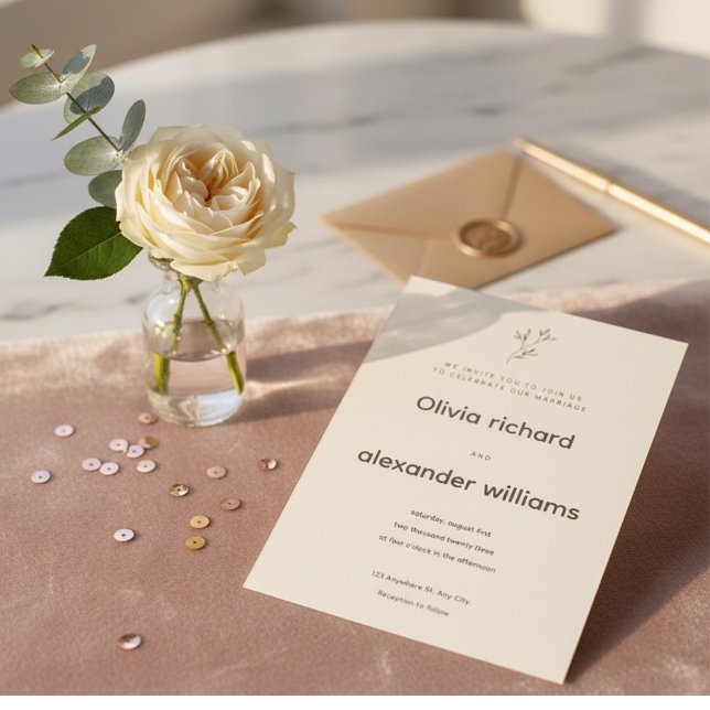 Minimalist Wedding Invitation Template Einladung (Von Creator hochgeladen)