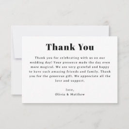 Minimalist Wedding | Modern Neutral Typography Dankeskarte