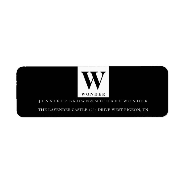 Minimalist Wedding Monogram Black (Vorne)