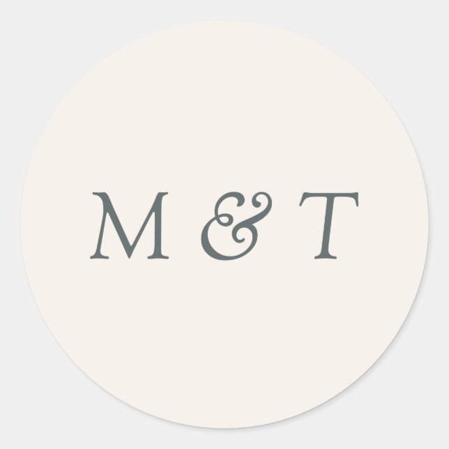 Minimalist Wedding Monogram Envelope Seal Sticker (Vorderseite)
