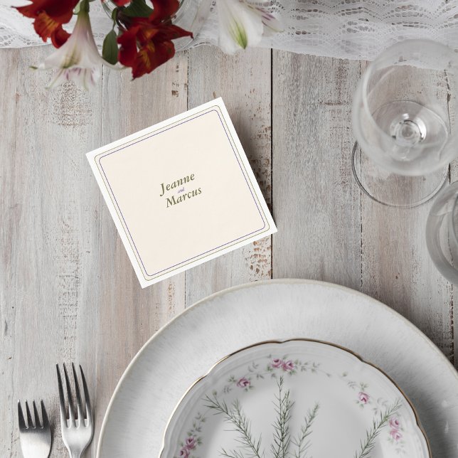 Minimalist Wedding Napkin with Names Serviette (Von Creator hochgeladen)