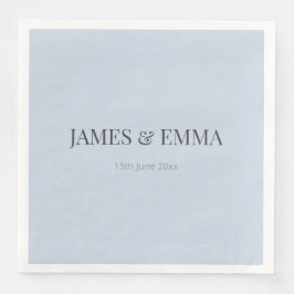Minimalist Wedding Napkins | Dusky Blue Serviette