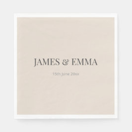 Minimalist Wedding Napkins | Soft Latte Serviette