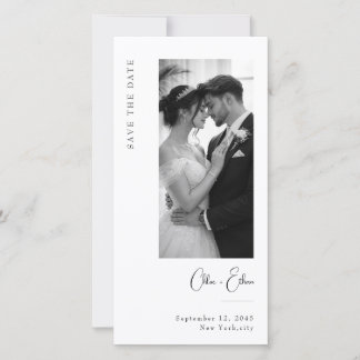 Minimalist Wedding Photo Save the Date Bookmark