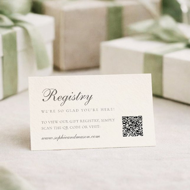 Minimalist Wedding Registry Card with QR Code Begleitkarte (Von Creator hochgeladen)