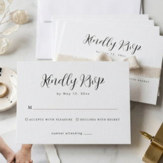  Minimalist Wedding RSVP Response Card Karte