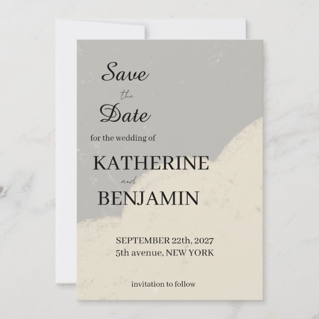 Minimalist Wedding Save The Date (Vorderseite)