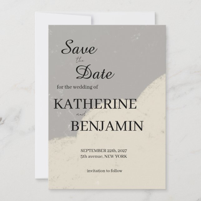 Minimalist Wedding Save The Date (Vorderseite)