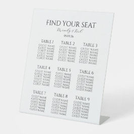 Minimalist Wedding Seating Chart | Custom Modern  Sockelschild