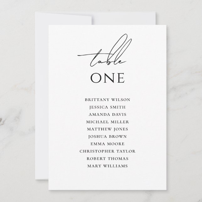 Minimalist Wedding Seating Chart | Elegant Simple  Einladung (Vorderseite)