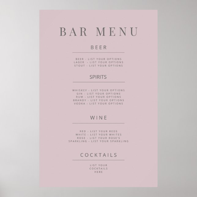 Minimalist Wedding Sign Poster Soft Beige (Vorne)