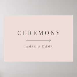 Minimalist Wedding Sign Warm Blush Poster