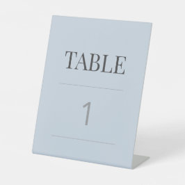 Minimalist Wedding Table Number | Dusky Blue Sockelschild