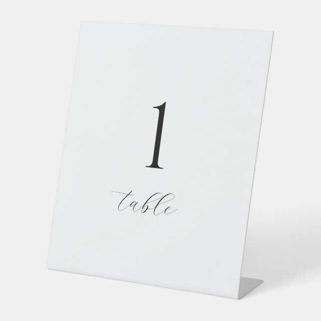 Minimalist Wedding Table Numbers | Modern Tabletop Sockelschild (Vorderseite)