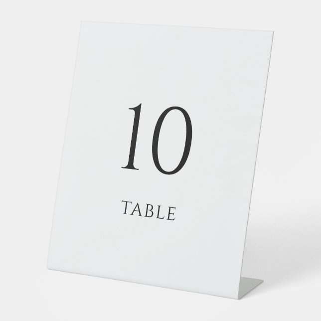 Minimalist Wedding Table Numbers Sockelschild (Vorderseite)