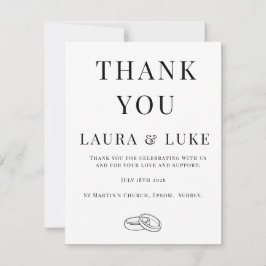 Minimalist Wedding Thank You Card | Editable Dankeskarte