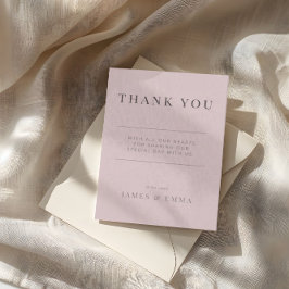 Minimalist Wedding Thank You Dusty Rose Dankeskarte