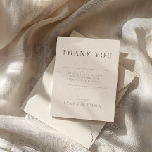 Minimalist Wedding Thank You Soft Latte