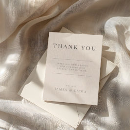 Minimalist Wedding Thank You Soft Latte Dankeskarte