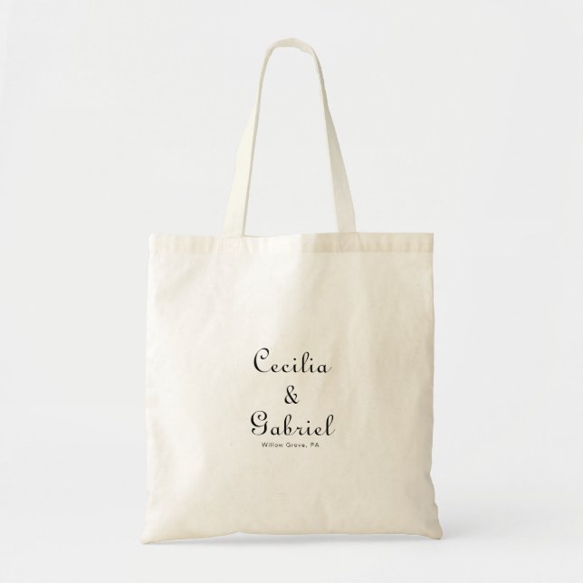 Minimalist Wedding Tote Bag Tragetasche (Vorne)