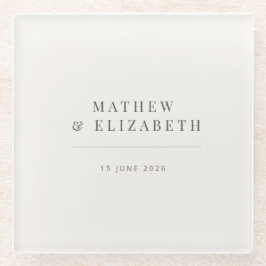 Minimalist Wedding  | Warm White Glasuntersetzer