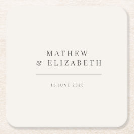 Minimalist Wedding  | Warm White Rechteckiger Pappuntersetzer