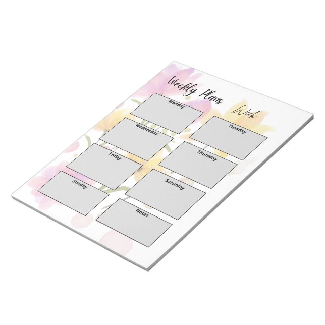 minimalist weekly plans notizblock (angewinkelt)