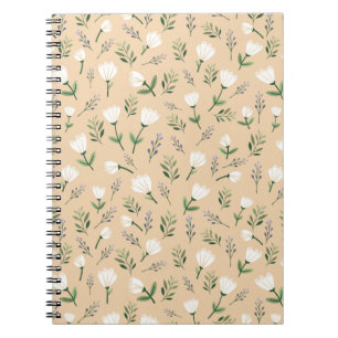 Minimalist weiß floral notizblock