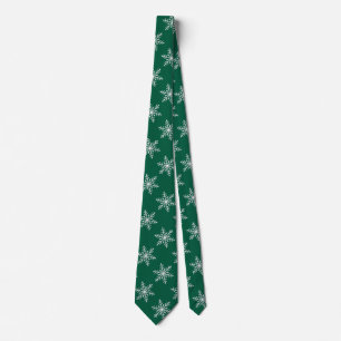 Minimalist Weiß Schneeglätte Grün Eleganter Winter Krawatte