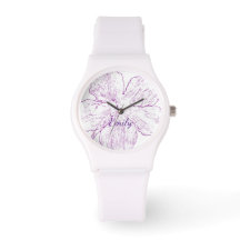 Minimalist Weiß Silikon Lila Floral Künstlerisch