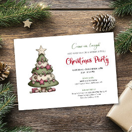 Minimalist Whimsical Christmas Tree Party Design Einladung