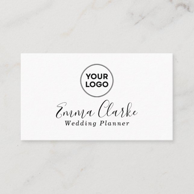 Minimalist White Black Scan Code Business Card Visitenkarte (Vorderseite)