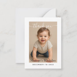Minimalist White Border Birthday Dinner Photo Mitteilungskarte