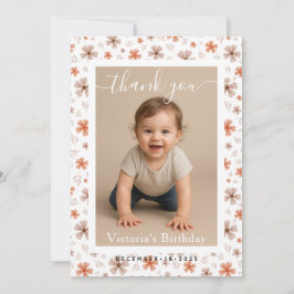 Minimalist White Border Birthday Party Photo Mitteilungskarte