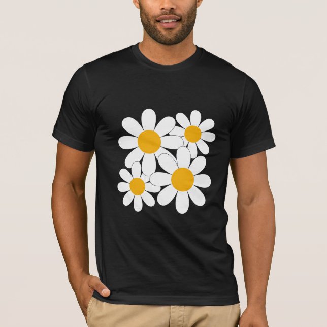 Minimalist White Daisy Flowers T-Shirt (Vorderseite)