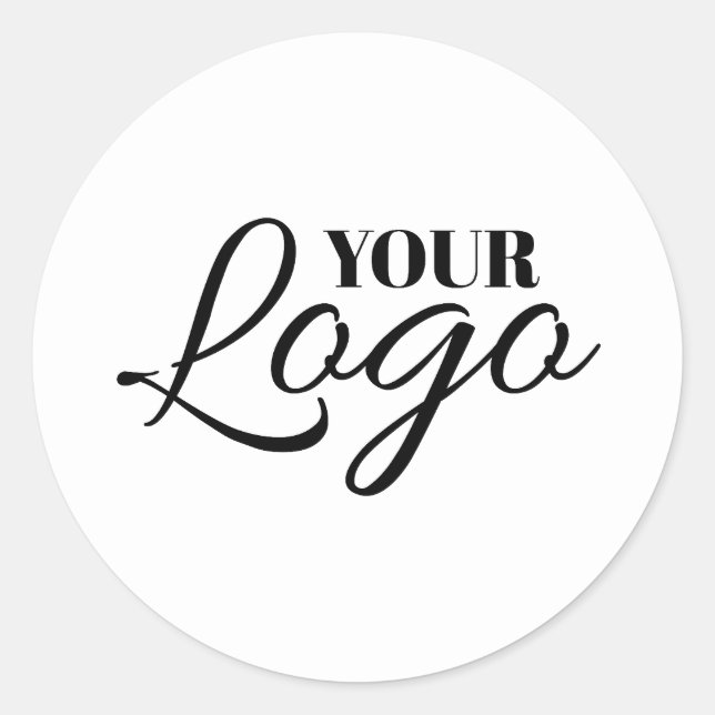Minimalist White Logo Runder Aufkleber (Vorderseite)