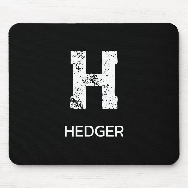 MINIMALIST WHITE ONE LETTER MONOGRAM NAME BLACK  MOUSEPAD (Vorne)
