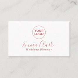 Minimalist White Pink Scan Code Business Card Visitenkarte