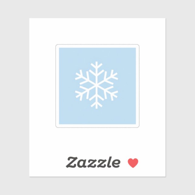 Minimalist White Snowflake on Pastel Blue Winter  Aufkleber (Blatt)