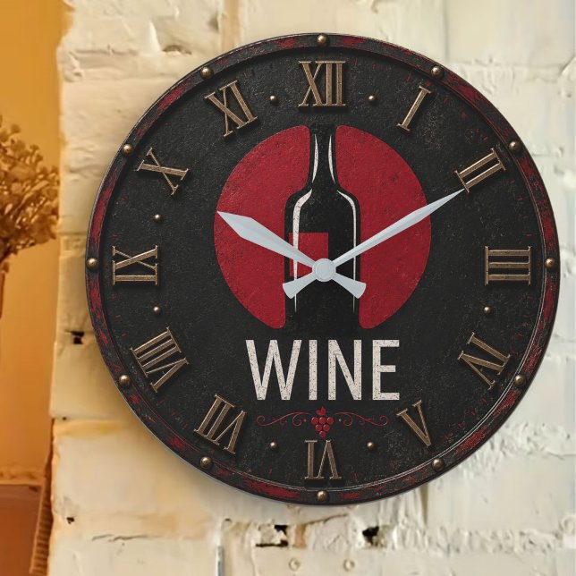 Minimalist Wine Große Wanduhr (Von Creator hochgeladen)