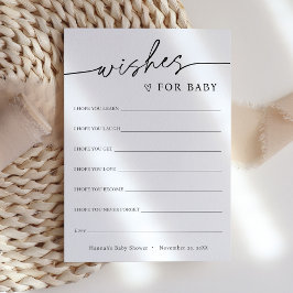 Minimalist Wishes for Baby Card Einladung