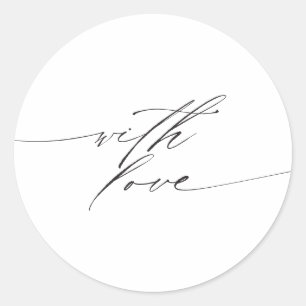 Minimalist With Love Hochzeitsaufkleber Etiketten Runder Aufkleber