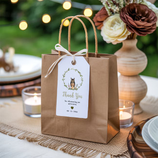 Minimalist Woodland Baby Shower Gift Tag Geschenkanhänger